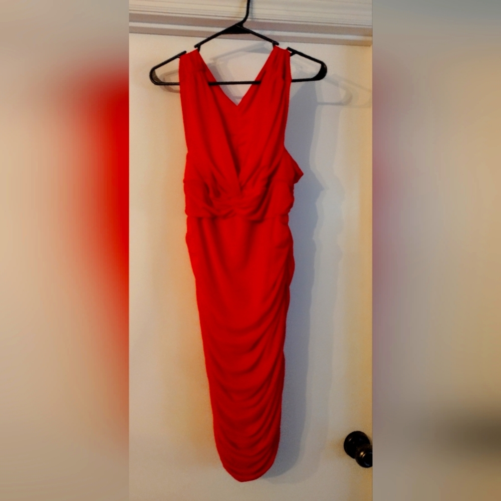 Twist Front Mesh Dress